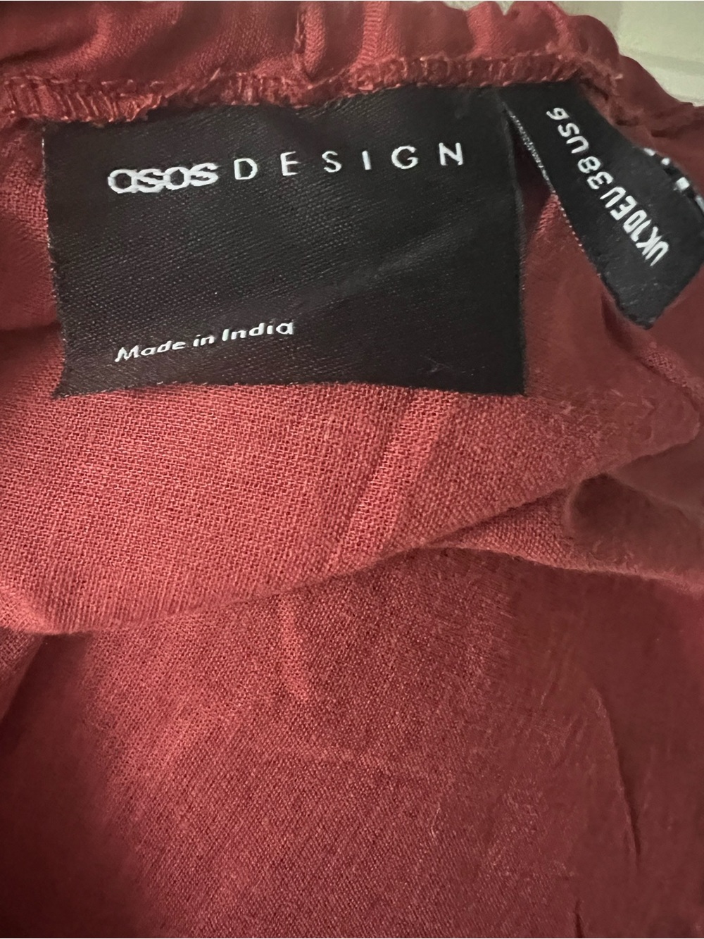 Women’s ASOS Channel Neckline And Ruffled Hem Maxi Dress Size 6 Rust Prairie - Picture 8 of 10